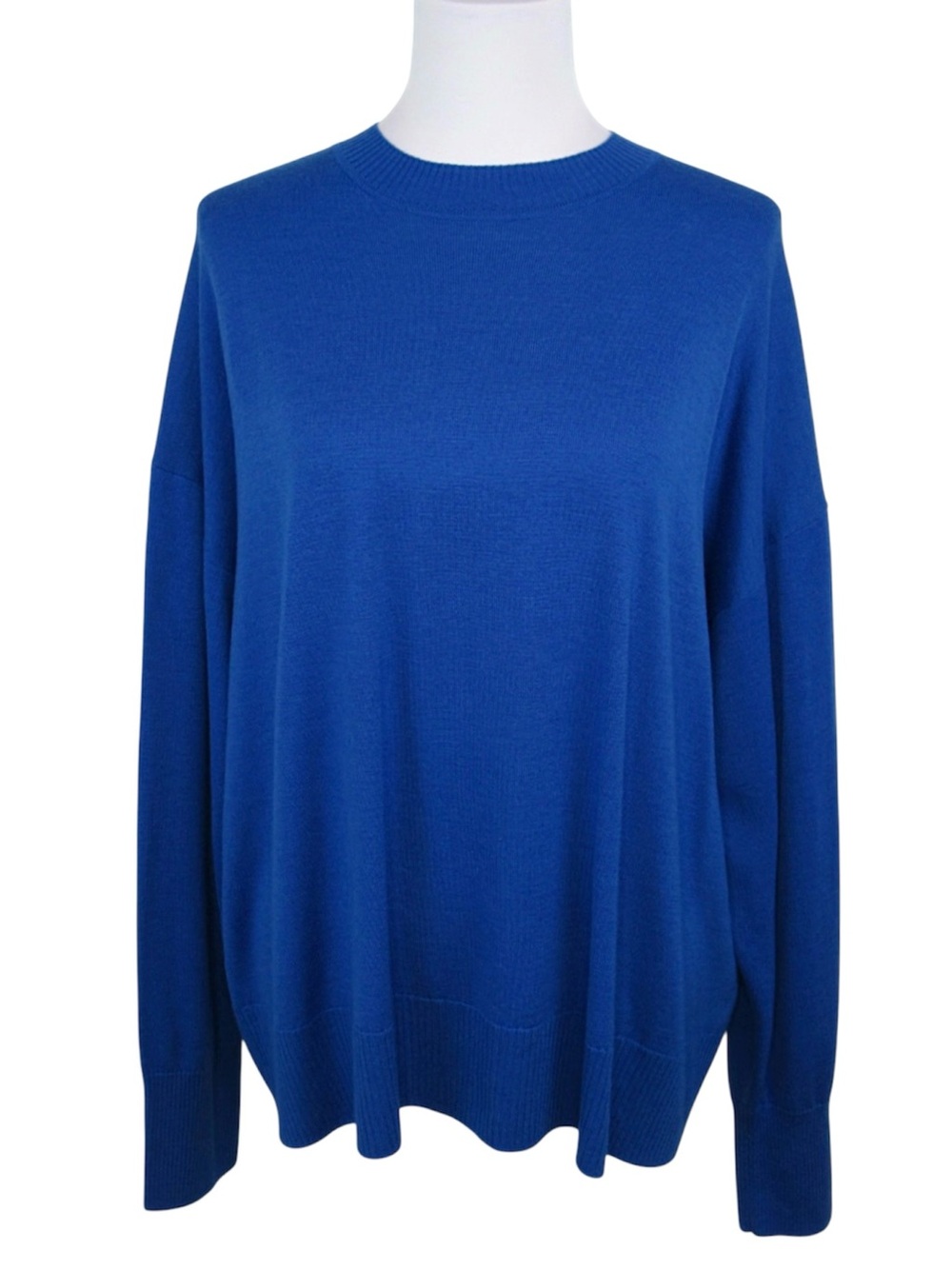 ST. JOHN 100% Wool Knit Crewneck Sweater Drop Shoulder Oversized Medium